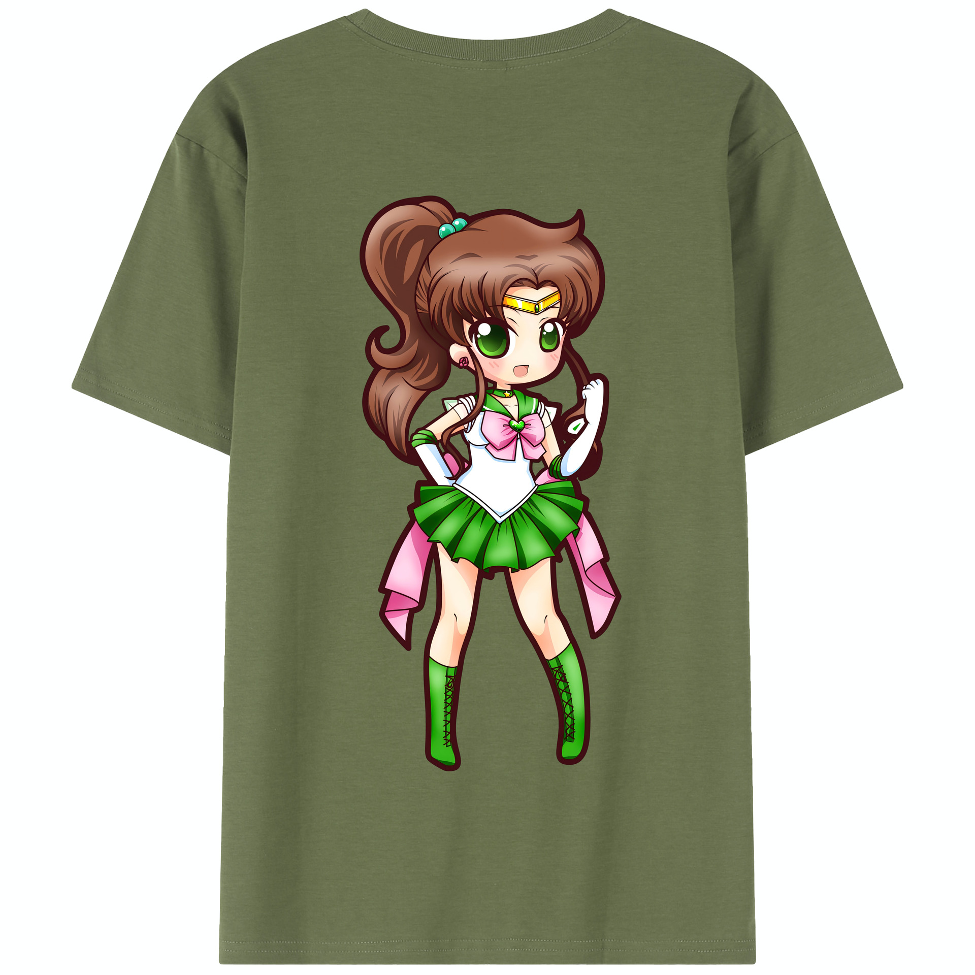 （画像用） 美少女戦士セーラームーン 木野 まこと きの まこと Sailor Moon Kino Makoto （セーラージュピター；Sailor Jupiter） 綿100％半袖Tシャツ（背面プリント）
